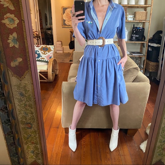 Vintage embroidered chambray dress - Picture 9 of 9